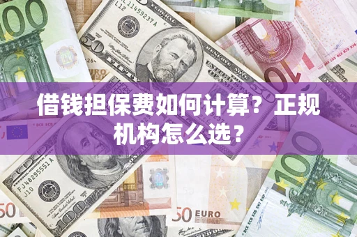 济南借钱担保费如何计算？正规机构怎么选？